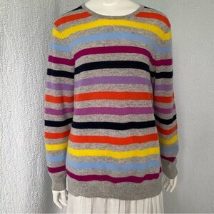 Charter Club Cashmere Colorful Striped Women's Crewneck Sweater